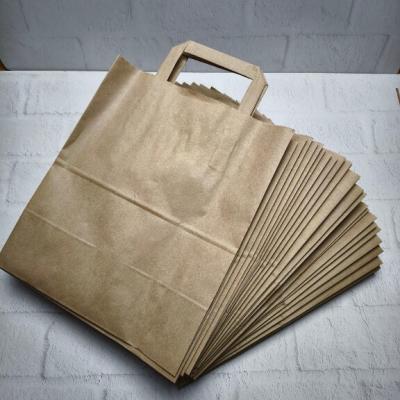 Пакет бумажный с плоскими ручками, крафт, из первичного сырья, 240 х 140 х 280 мм