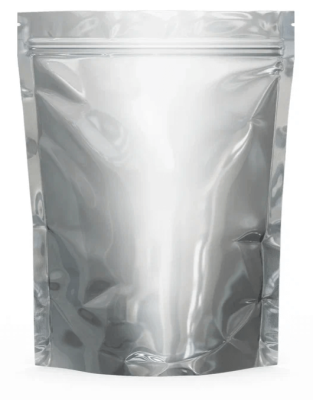 Пакет дой-пак, металлизированный, с замком зип-лок (Pet met/PE), 92 мкм, 135 х 200 + (40+40) мм