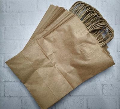 Пакет бумажный с кручеными ручками, крафт, из первичного сырья, 220 х 120 х 250 мм