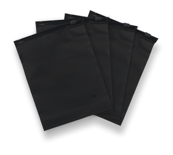 Пакет Zip Lock 35*45 см (140 мкм) черный гибрид с черным бегунком слайдер